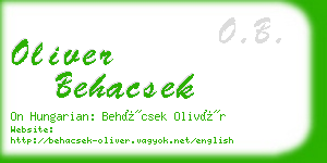 oliver behacsek business card